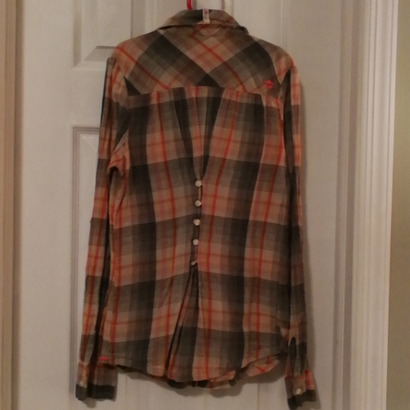 Billabong Plaid Long Sleeve Top - Picture 3 of 12